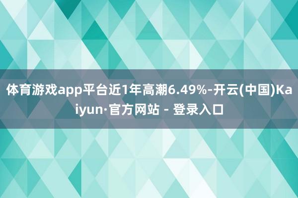 体育游戏app平台近1年高潮6.49%-开云(中国)Kaiyun·官方网站 - 登录入口