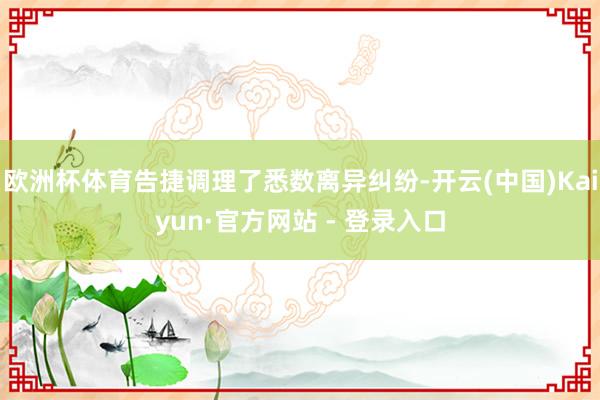 欧洲杯体育告捷调理了悉数离异纠纷-开云(中国)Kaiyun·官方网站 - 登录入口